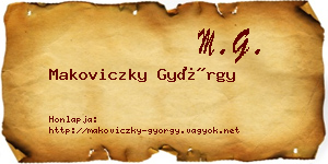 Makoviczky György névjegykártya